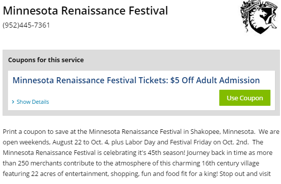 Discount coupons for ny renaissance faire