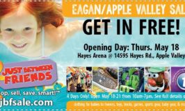 Just Between Friends Eagan Apple Valley Spring Kids’ Consignment Sale May 18 – 21 (Free Admission Ticket for Opening Day)