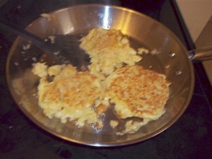 potato pancakes in pan