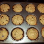 Banana Chocolate Chip Muffins in pan