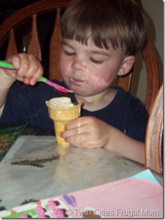 Thor eating his mint ice cream