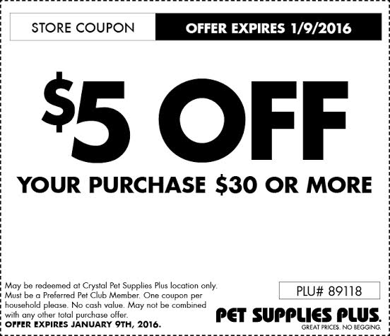 Printable Coupon for Pet Supplies Plus 