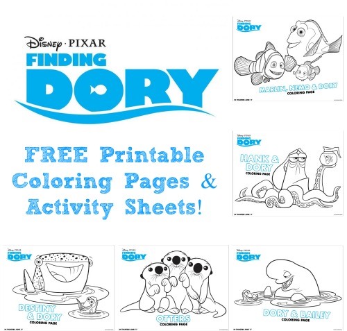 Free Printables FINDING DORY Coloring Pages And Activity Sheets Free Printables FINDING DORY Coloring Pages And Activity Sheets