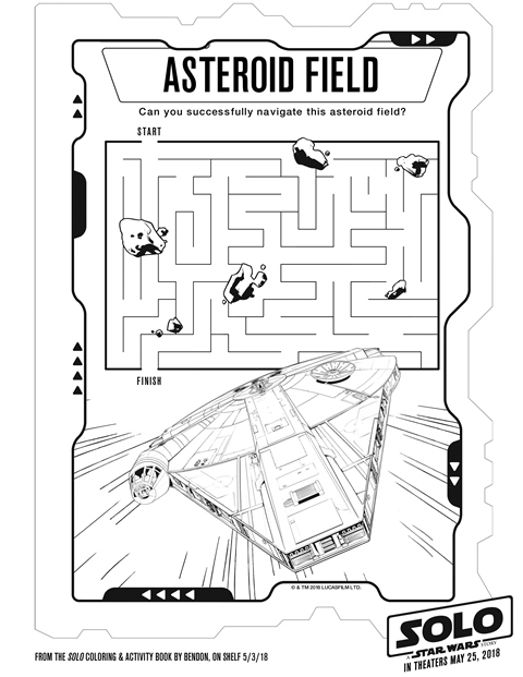 Solo A Star Wars Story Asteroid Field Activity Sheet