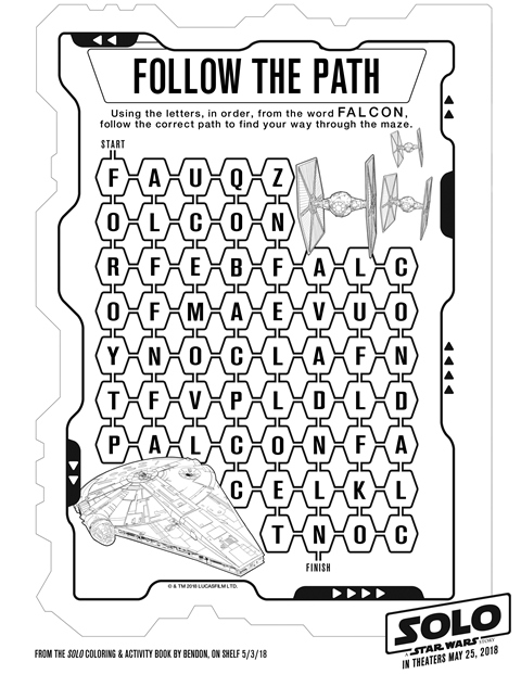 Solo A Star Wars Story Follow the Path Activity Page