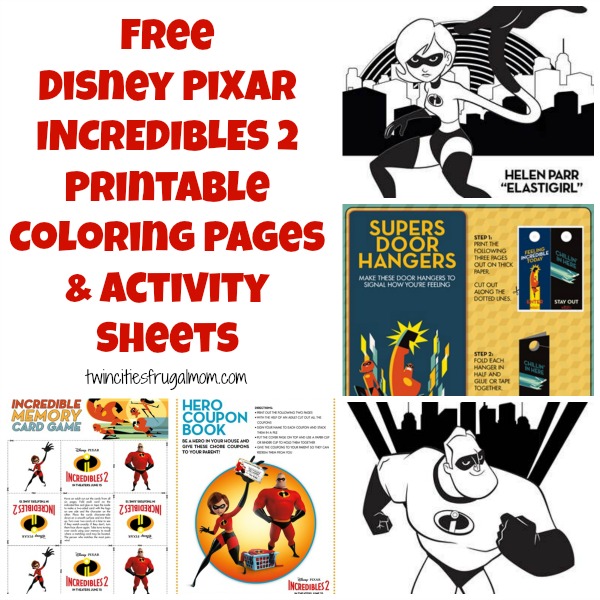 Free Incredibles 2 Printable Coloring Pages & Activity Sheets