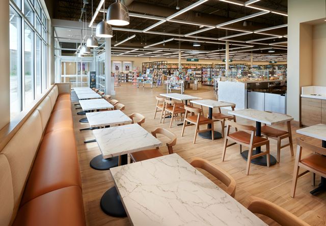 Cafe seating in the store