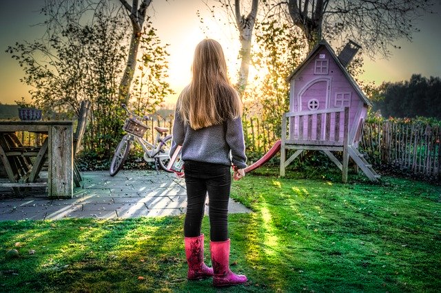 girl backyard