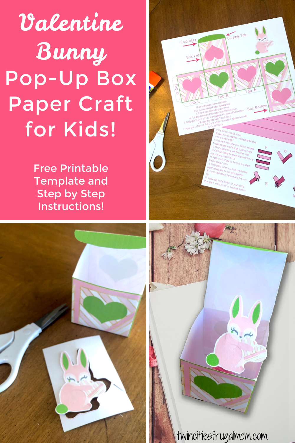 Valentine Bunny Pop Up Craft Pinterest