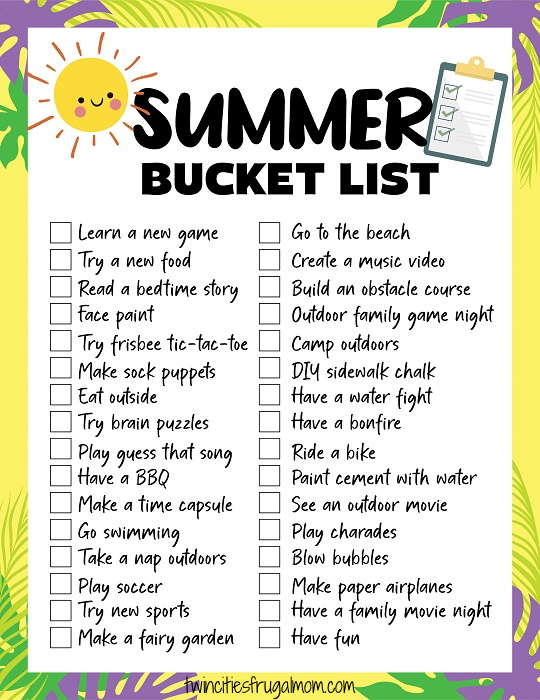 TCFM Summer Bucket List