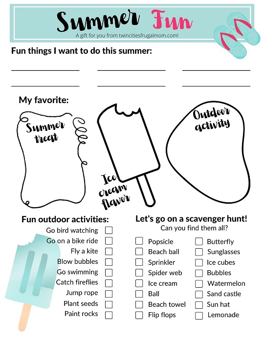 TCFM Summer Fun Printable Cover